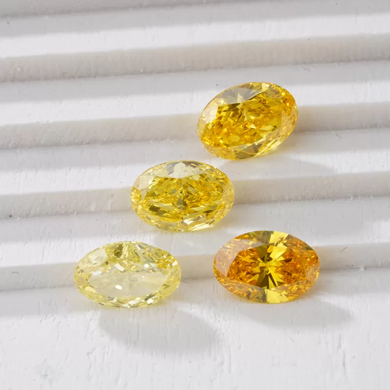 0.5ct to 0.7ct Yellow Color Oval Cut HPHT Lab Grown Diamond