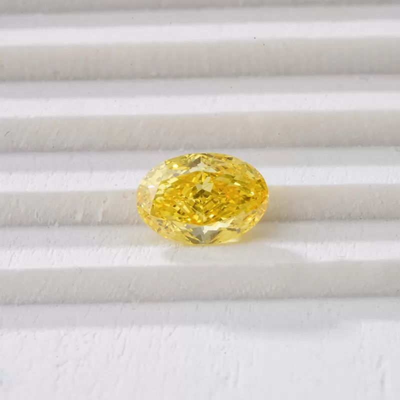 0.5ct to 0.7ct Yellow Color Oval Cut HPHT Lab Grown Diamond