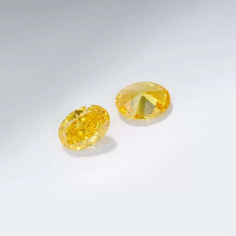 0.7ct to 0.9ct Yellow Color Oval Cut HPHT Lab Grown Diamond