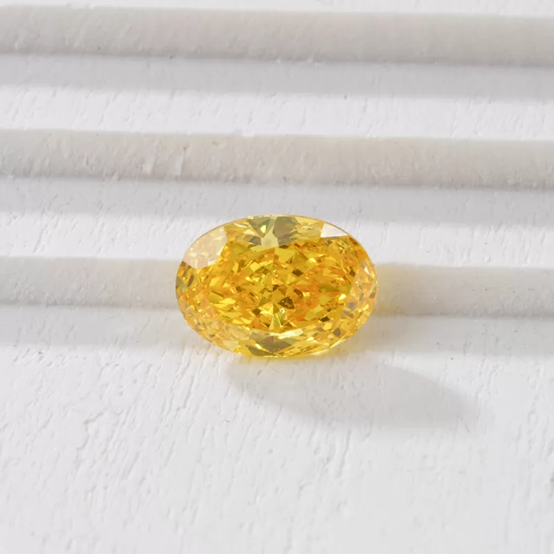 1ct Yellow Color Oval Cut HPHT Lab Grown Diamond