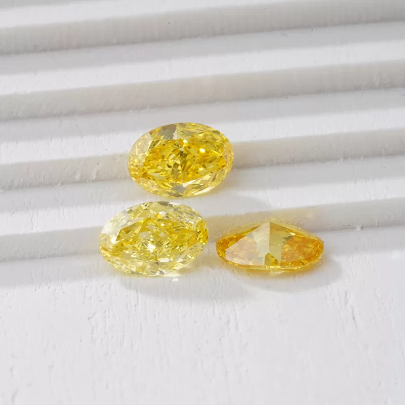 1ct Yellow Color Oval Cut HPHT Lab Grown Diamond