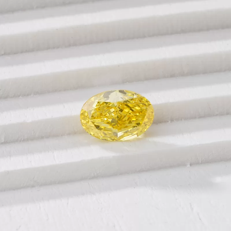 1ct Yellow Color Oval Cut HPHT Lab Grown Diamond