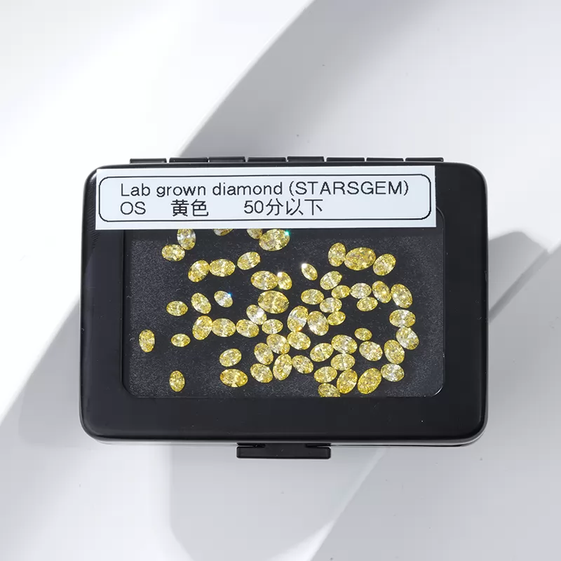 Yellow 0.1ct to 0.5ct Oval Cut HPHT Lab Grown Diamond