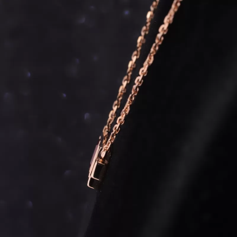 3×5mm Octagon Emerald Cut Lab Grown Ruby Diamond Pendant Necklace