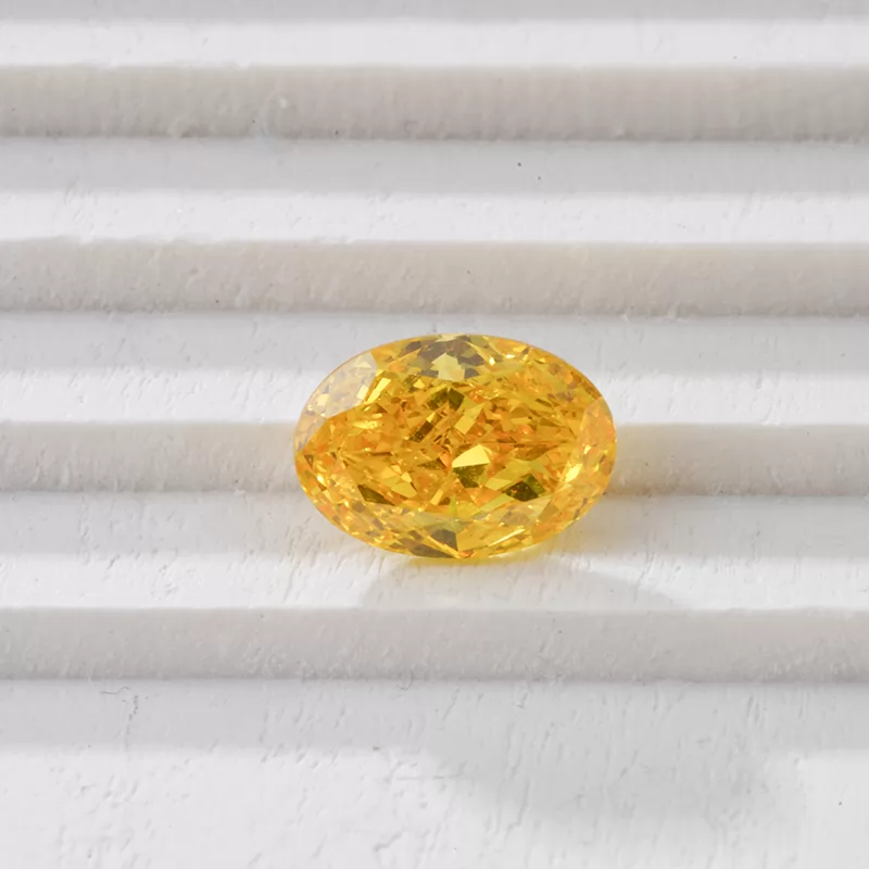 Yellow Color 1.0ct Oval Shape HPHT Lab Grown Diamond