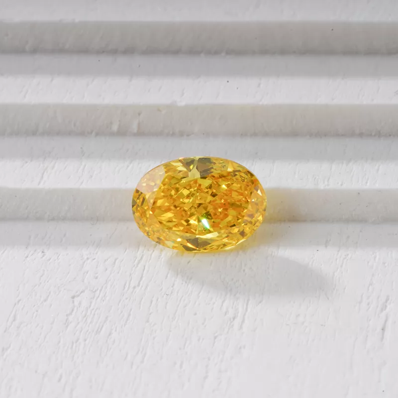 Yellow Color 1.0ct Oval Shape HPHT Lab Grown Diamond