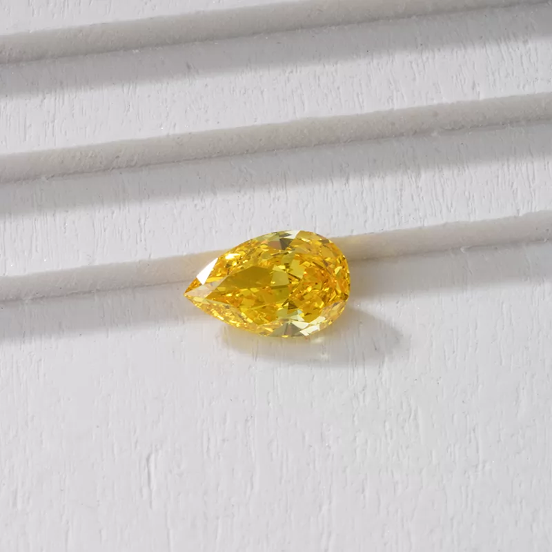 Pear Cut 0.5ct to 0.7ct Yellow Color HPHT Lab Grown Diamond