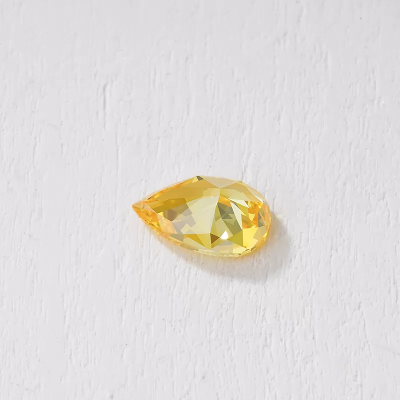 Pear Cut 0.5ct to 0.7ct Yellow Color HPHT Lab Grown Diamond