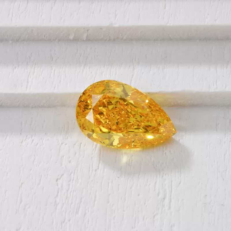 Pear Cut 0.7ct to 0.9ct Yellow Color HPHT Lab Grown Diamond
