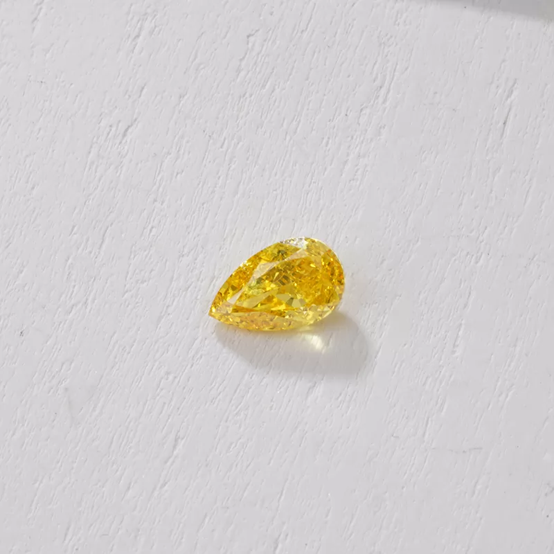 Pear Cut 0.7ct to 0.9ct Yellow Color HPHT Lab Grown Diamond