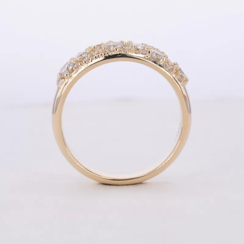 3mm Round Brilliant Cut Moissanite 10K Yellow Gold Vintage Engagement Ring