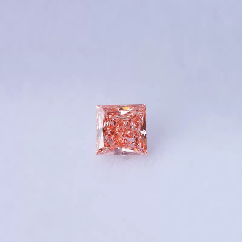 Pink Color 0.252ct Princess Shape HPHT Lab Grown Diamond