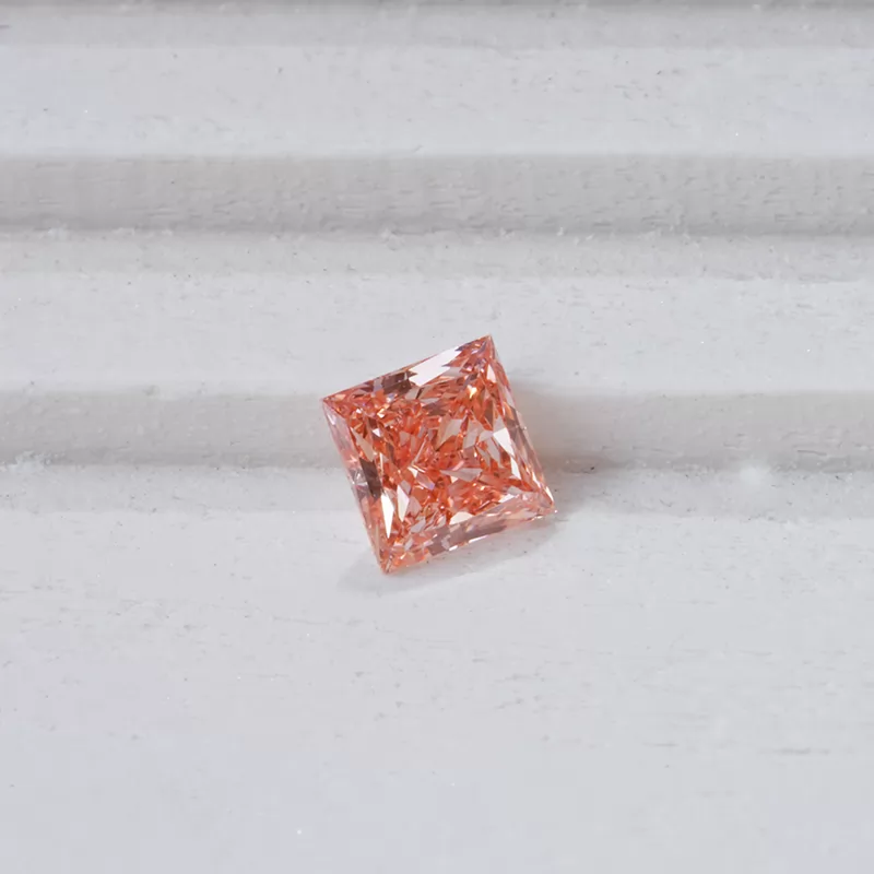 Pink Color 0.252ct Princess Shape HPHT Lab Grown Diamond