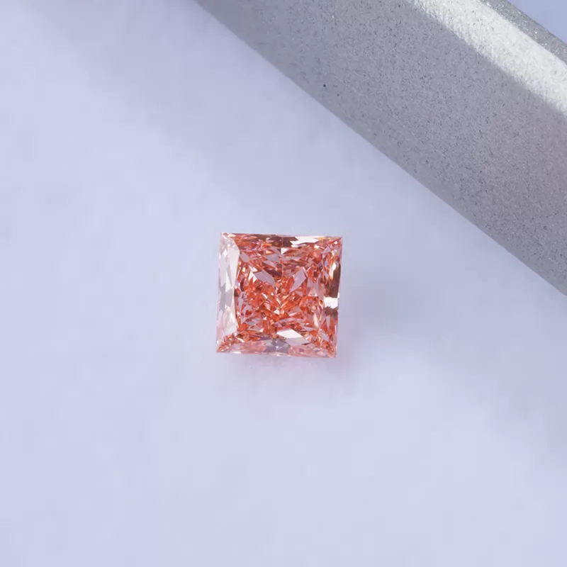 Pink Color 0.252ct Princess Shape HPHT Lab Grown Diamond