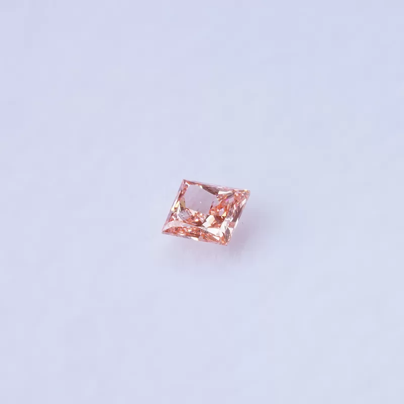 Pink Color 0.252ct Princess Shape HPHT Lab Grown Diamond