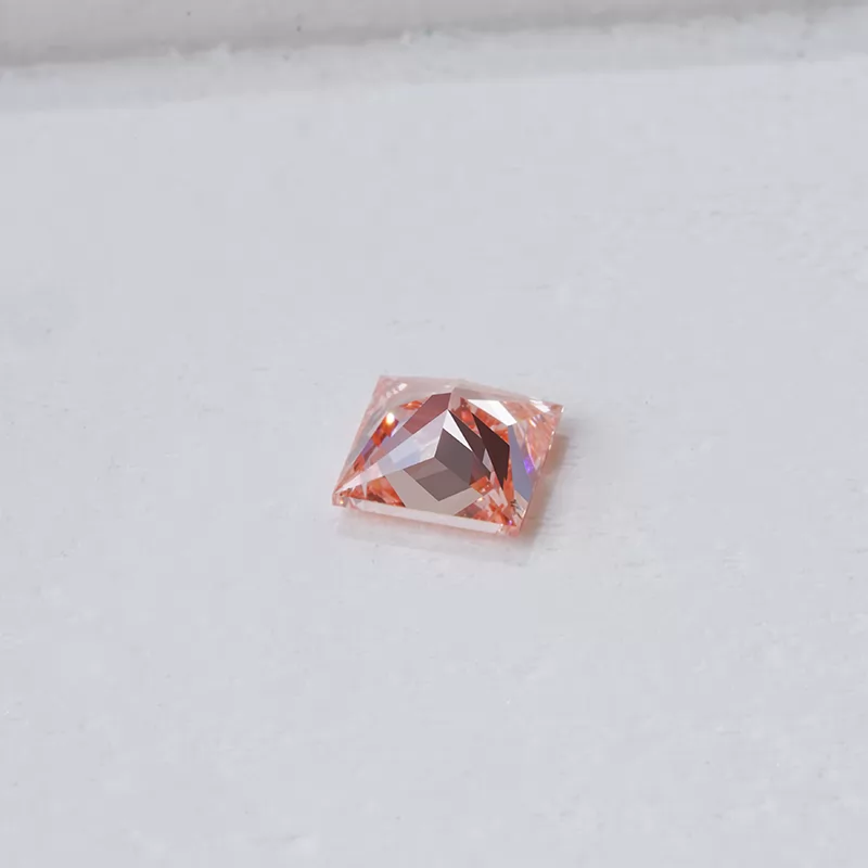 3.6×3.6mm Princess Cut Pink HPHT Lab Grown Diamond