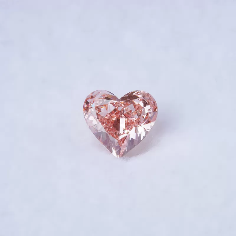 0.827ct Heart Cut Pink HPHT Lab Grown Diamond