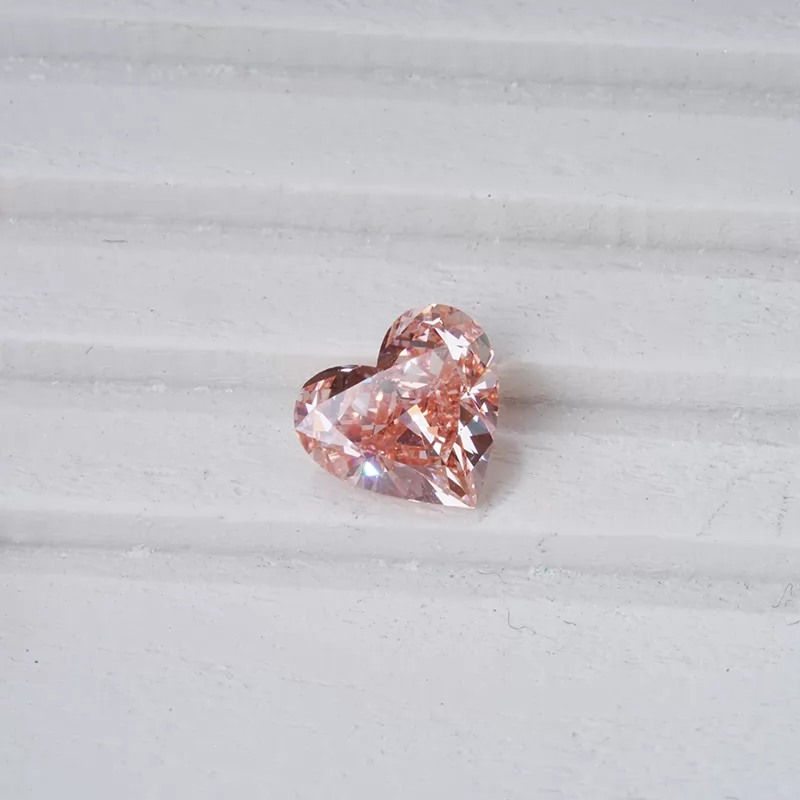 0.827ct Heart Cut Pink HPHT Lab Grown Diamond