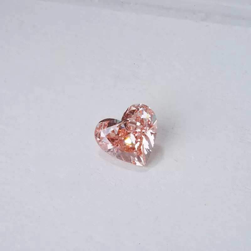 0.827ct Heart Cut Pink HPHT Lab Grown Diamond