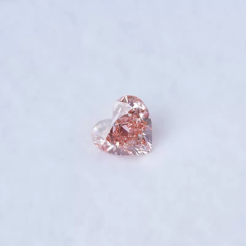 0.827ct Heart Cut Pink HPHT Lab Grown Diamond