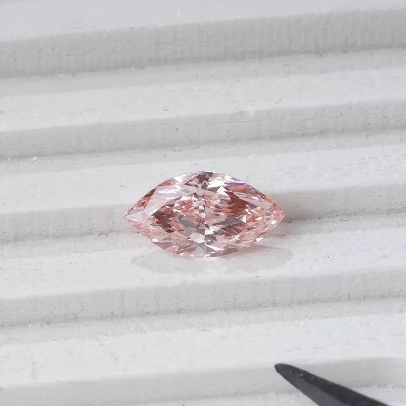 0.717ct Marquise Cut Pink Color HPHT Lab Grown Diamond