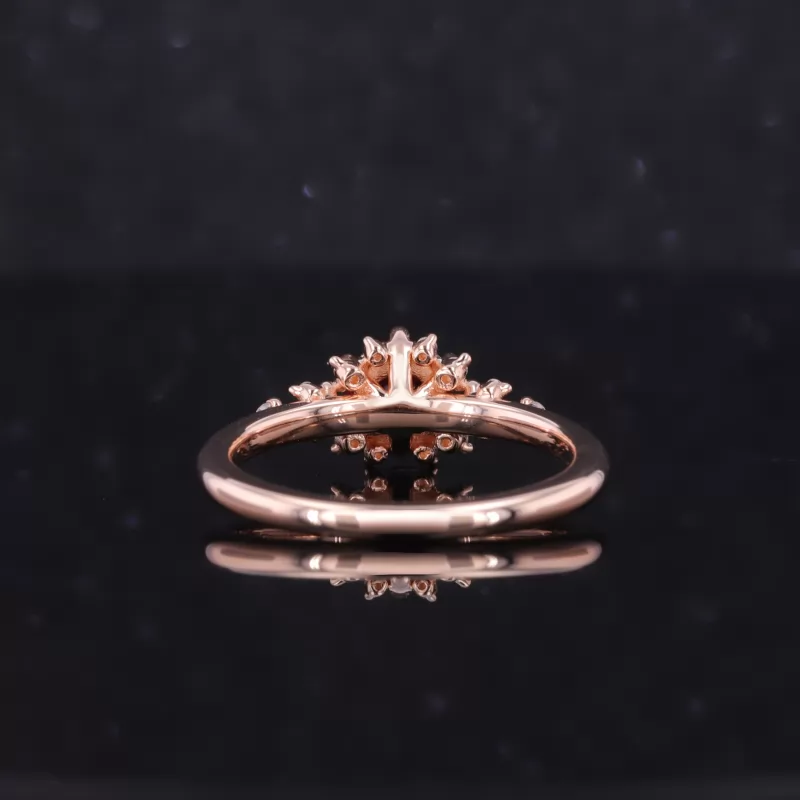 5.5mm Round Brilliant Cut Lab Grown Ruby 14K Rose Gold Vintage Engagement Ring