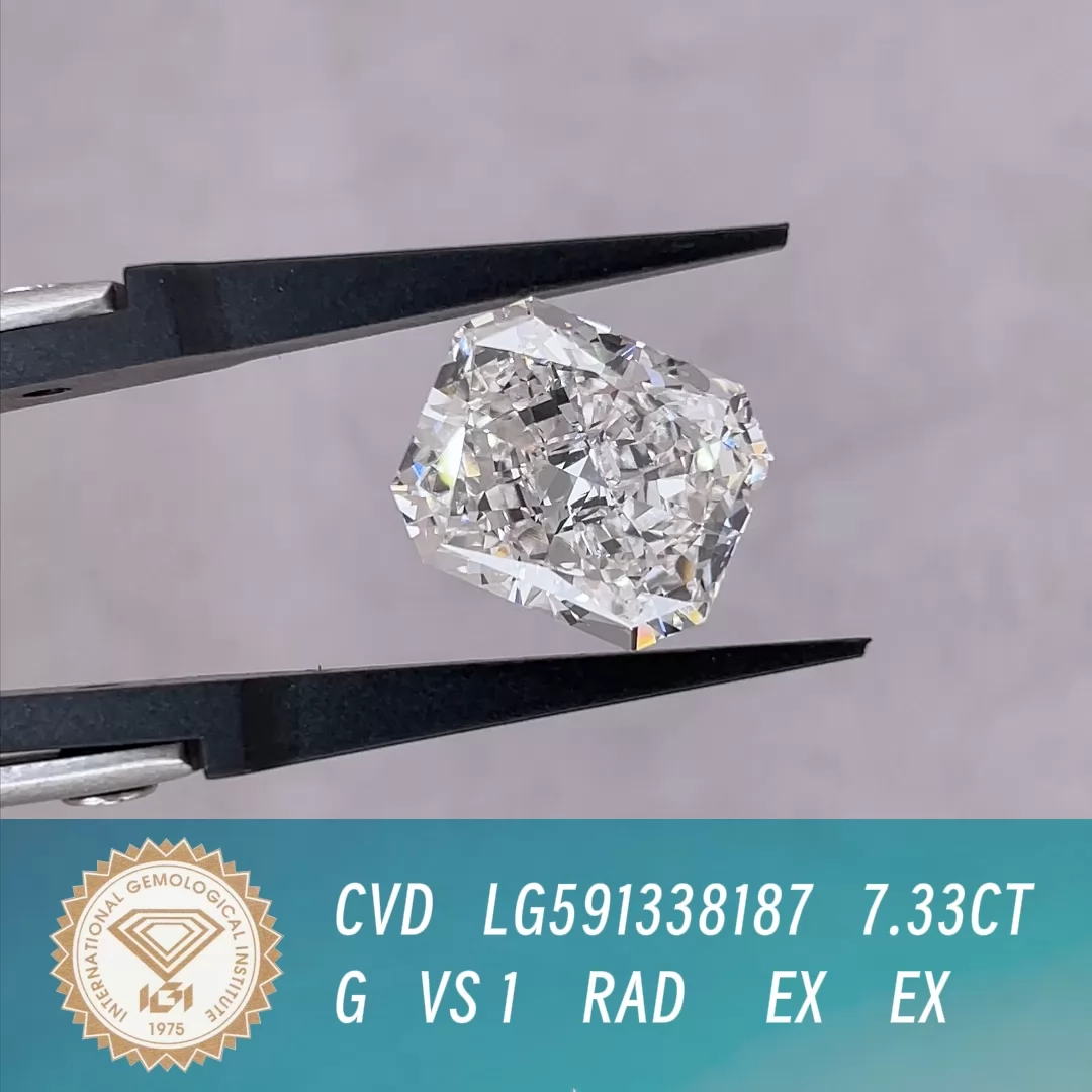 Starsgem 7.33ct G VS1 Radiant Cut IGI CVD Lab Grown Diamond