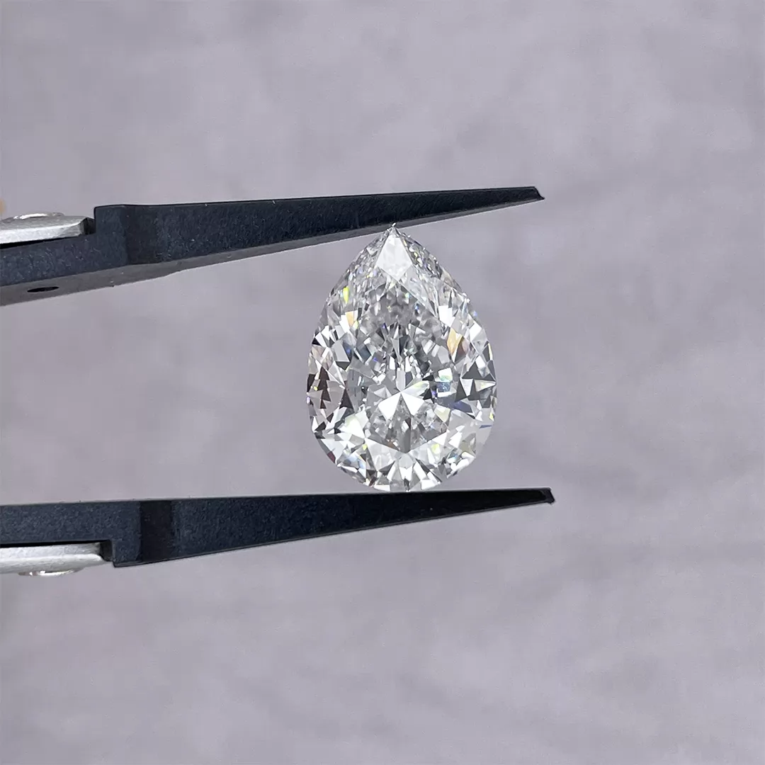5.39ct F VS1 Pear Cut IGI CVD Lab Grown Diamond
