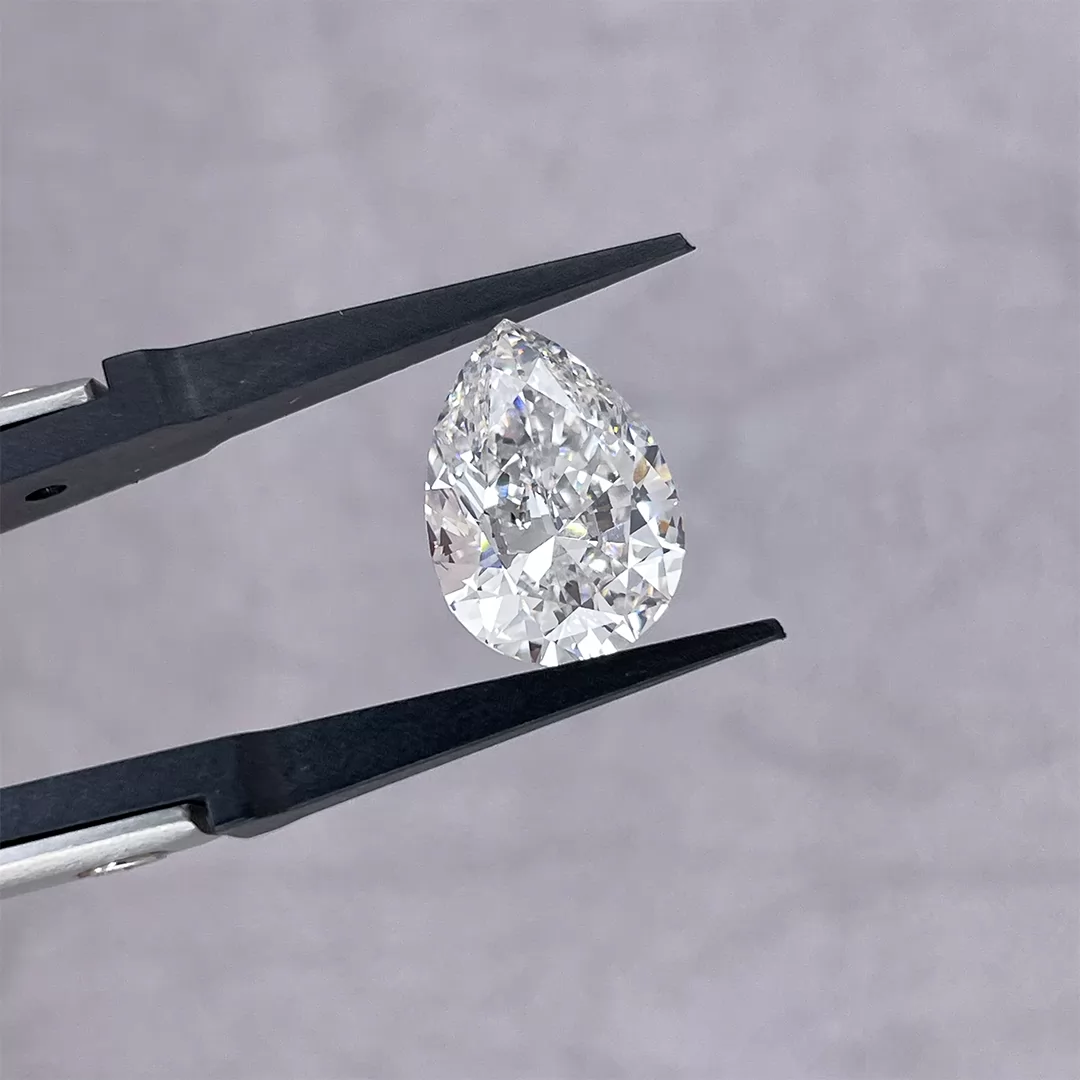 5.39ct F VS1 Pear Cut IGI CVD Lab Grown Diamond