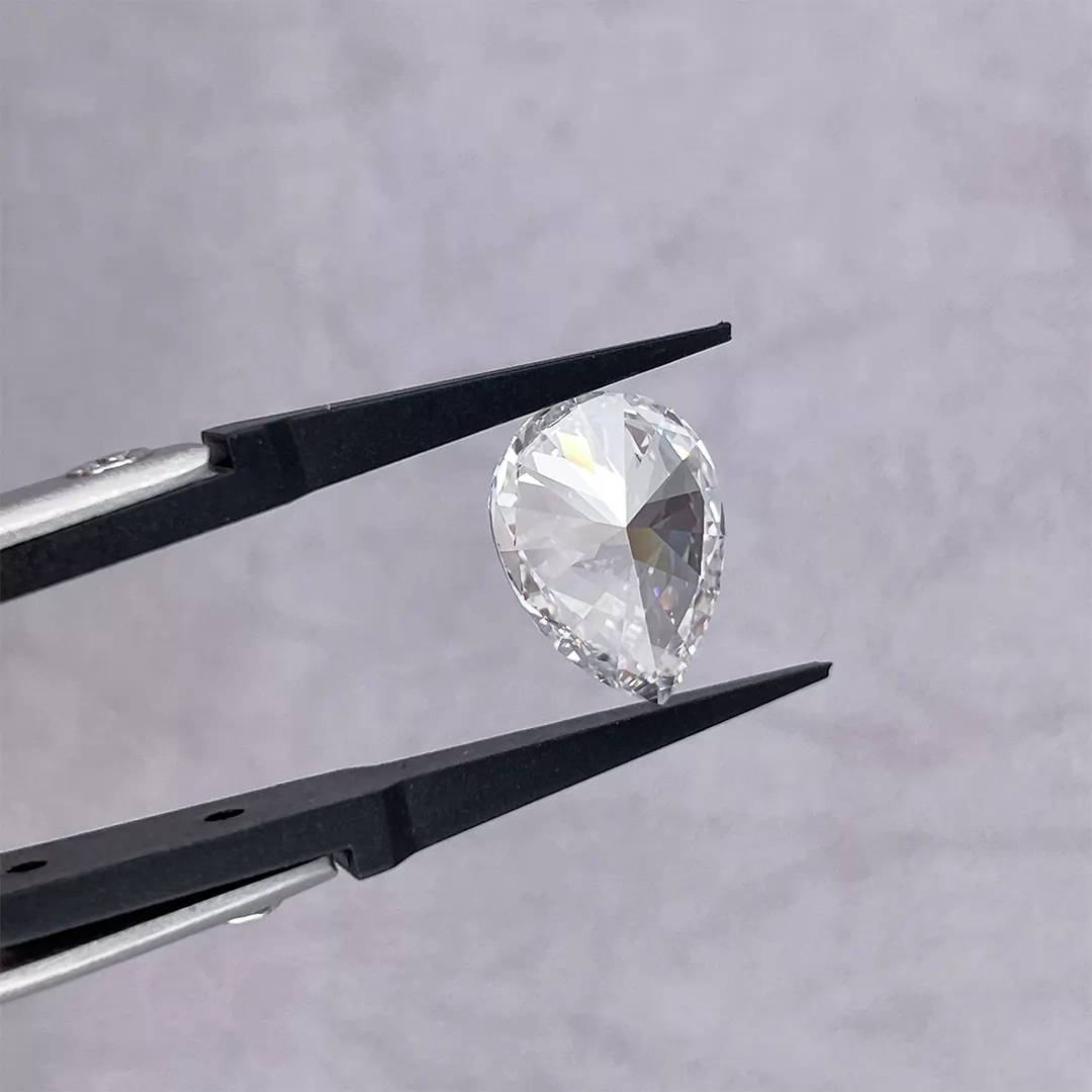 5.39ct F VS1 Pear Cut IGI CVD Lab Grown Diamond