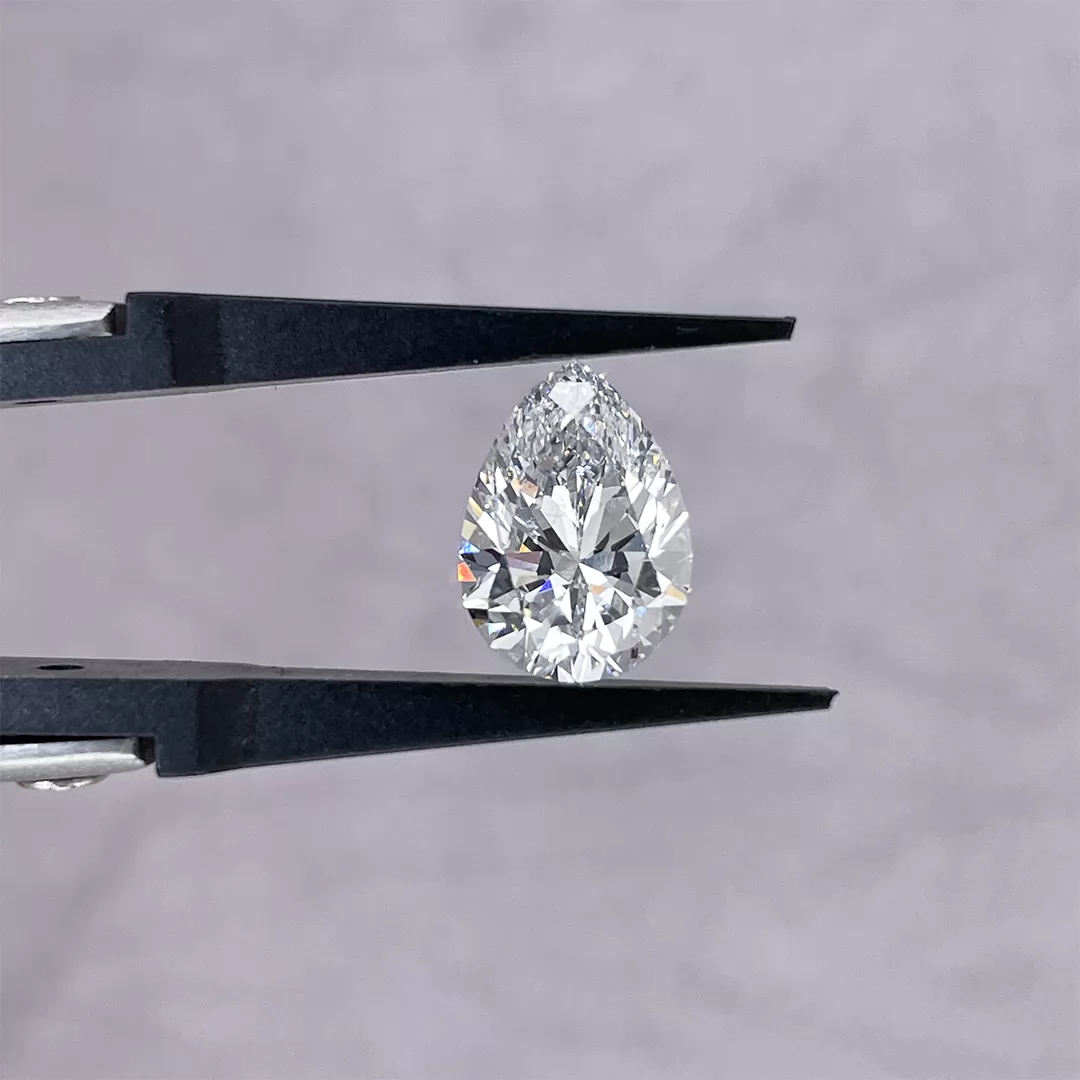 3.15ct D VS2 Pear Cut IGI CVD Lab Grown Diamond