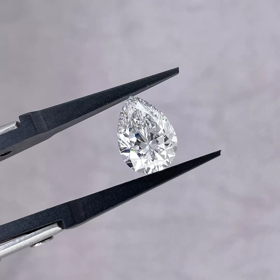 3.15ct D VS2 Pear Cut IGI CVD Lab Grown Diamond