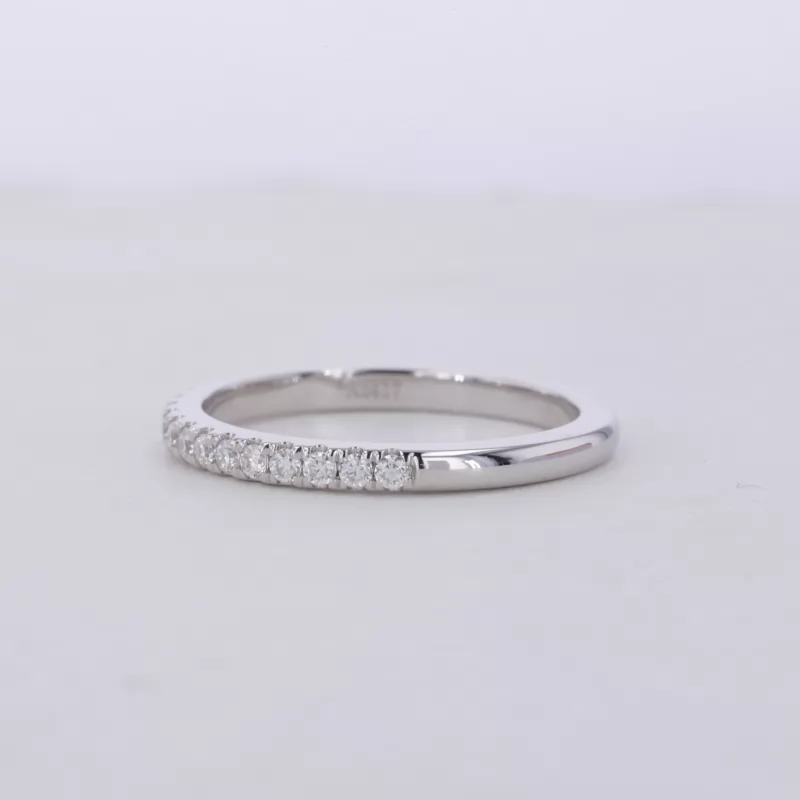 1.5mm Round Brilliant Cut Moissanite 10K White Gold Diamond Ring
