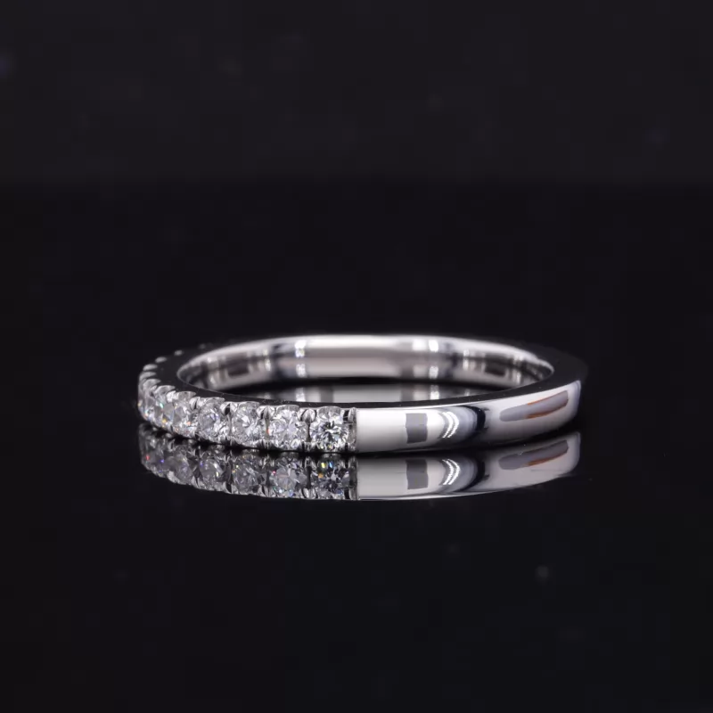 1.8mm Round Brilliant Cut Moissanite 14K White Gold Diamond Ring