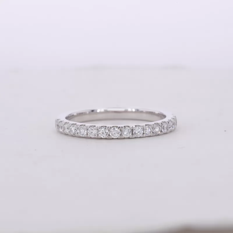 1.8mm Round Brilliant Cut Moissanite 14K White Gold Diamond Ring