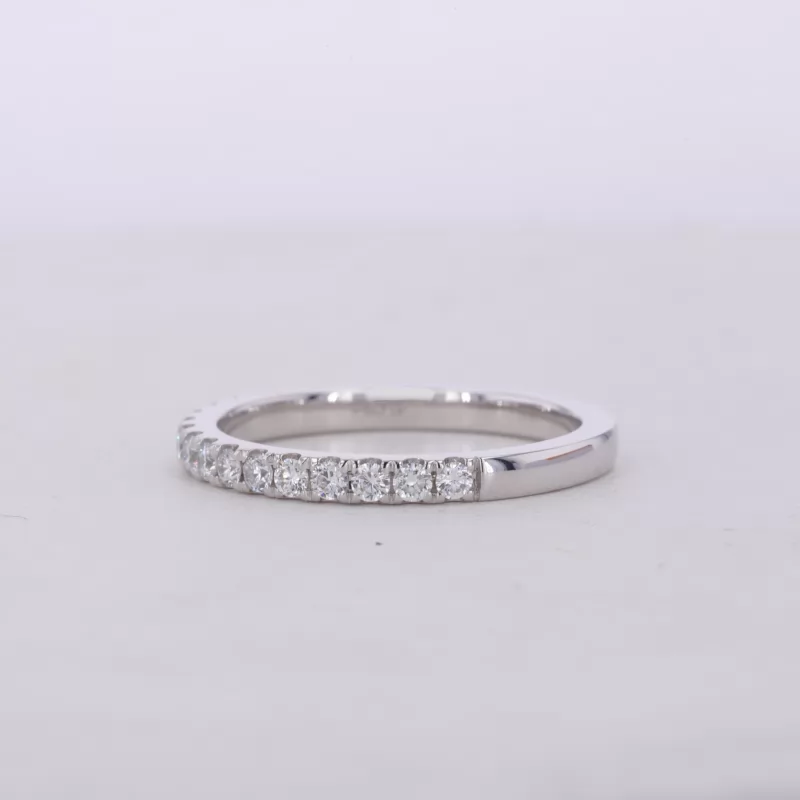 1.8mm Round Brilliant Cut Moissanite 14K White Gold Diamond Ring