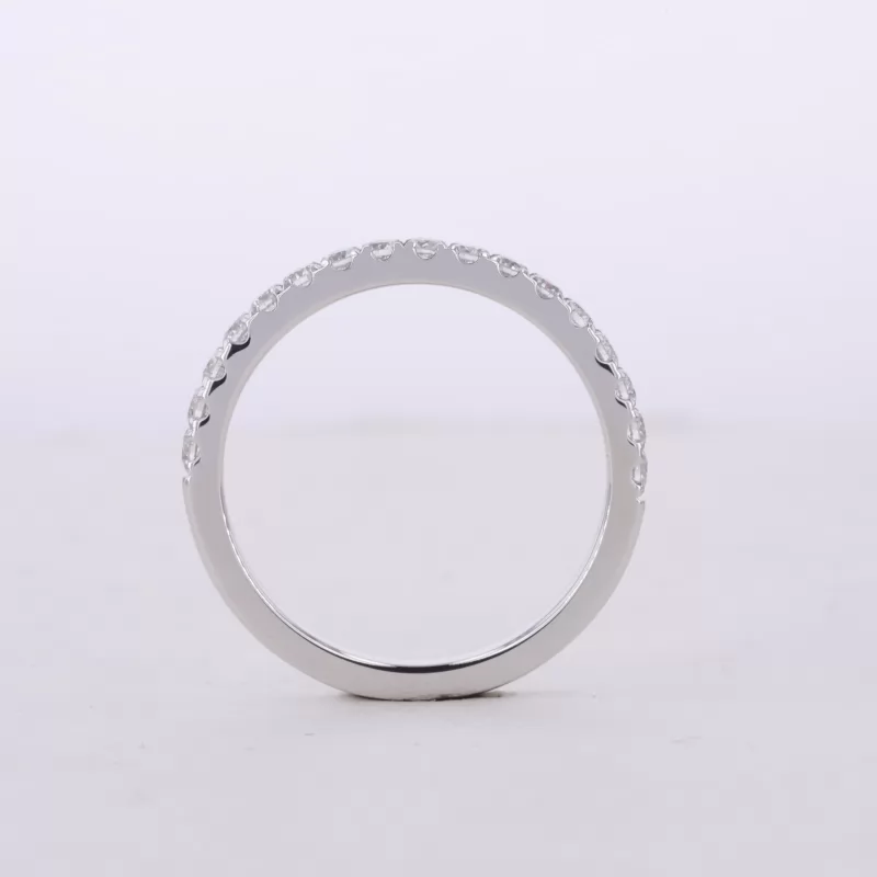 1.8mm Round Brilliant Cut Moissanite 14K White Gold Diamond Ring