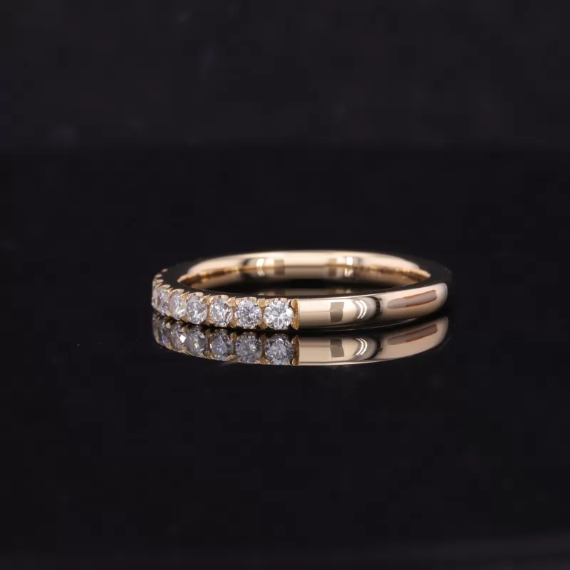 1.8mm Round Brilliant Cut Moissanite 14K Yellow Gold Diamond Ring