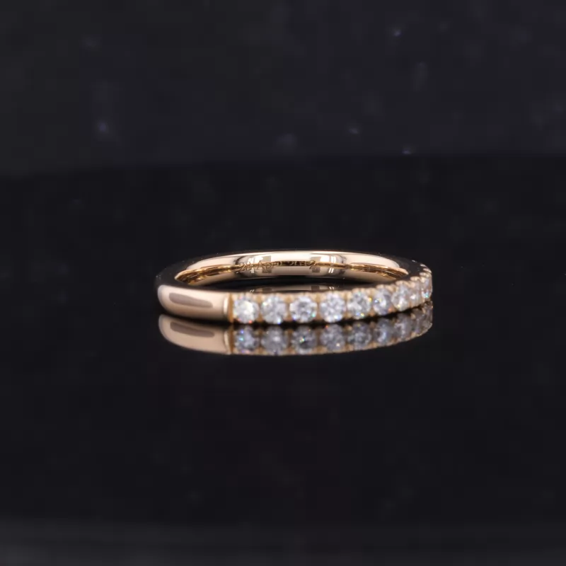 1.8mm Round Brilliant Cut Moissanite 14K Yellow Gold Diamond Ring