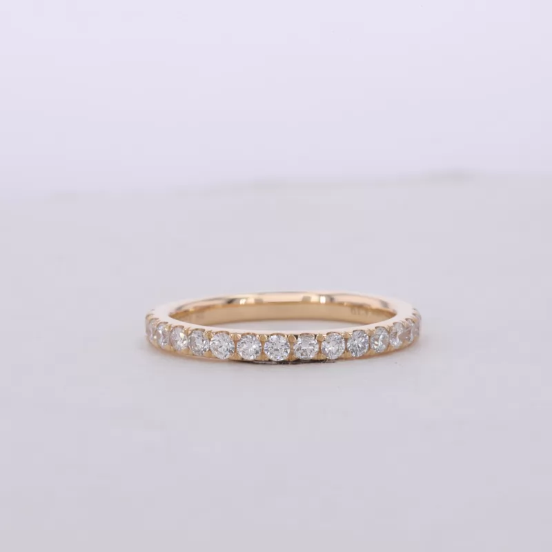 1.8mm Round Brilliant Cut Moissanite 14K Yellow Gold Diamond Ring