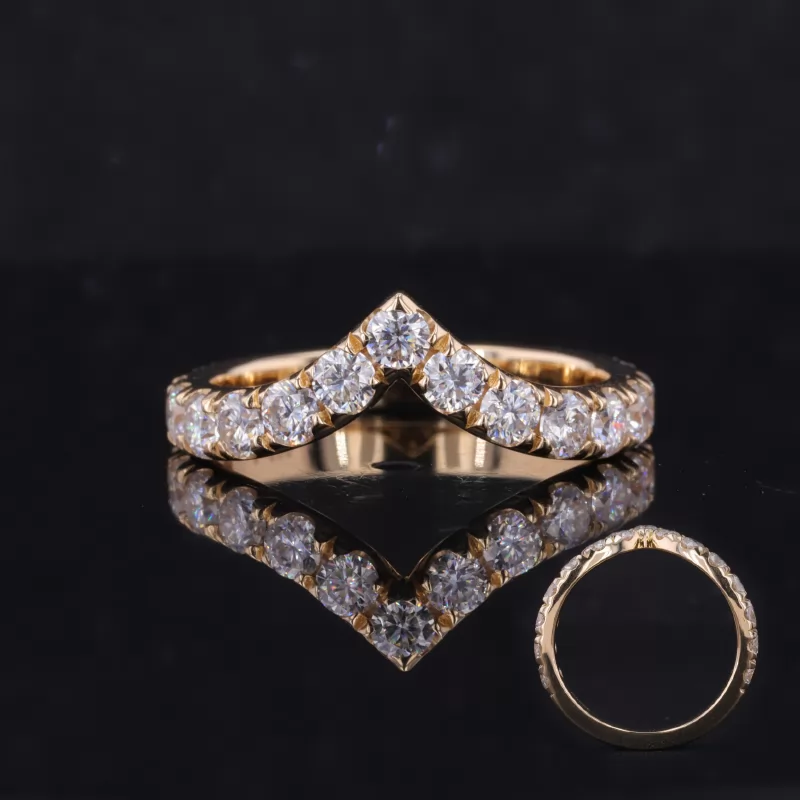 3mm Round Brilliant Cut Moissanite 14K Yellow Gold Diamond Ring
