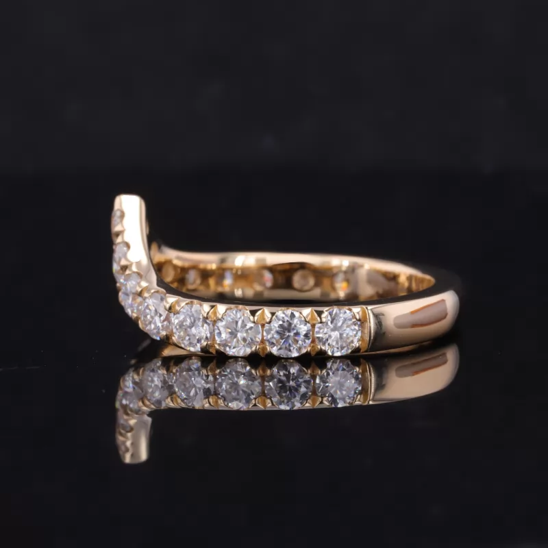 3mm Round Brilliant Cut Moissanite 14K Yellow Gold Diamond Ring