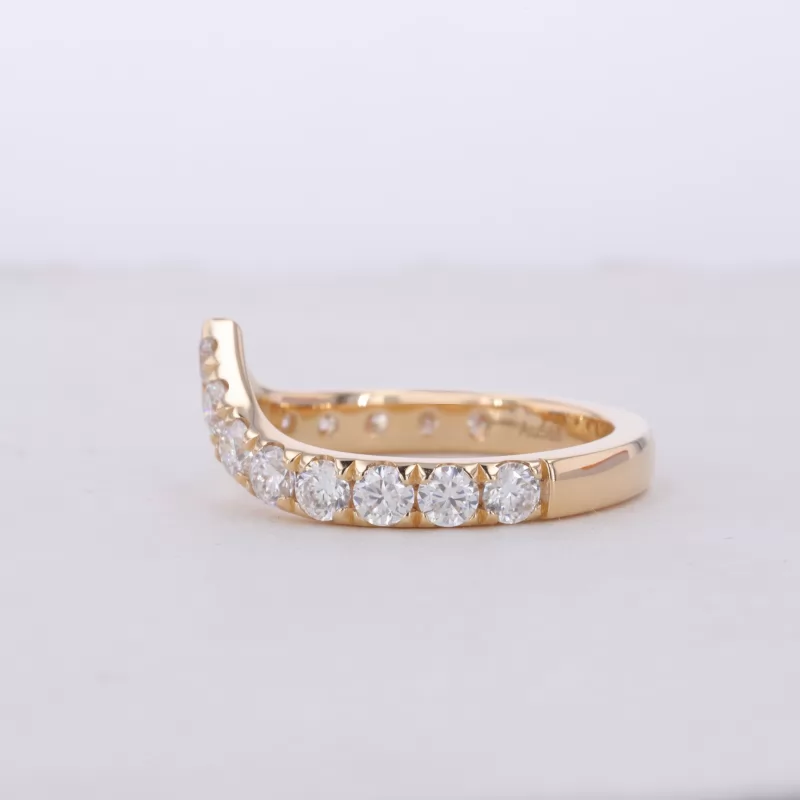 3mm Round Brilliant Cut Moissanite 14K Yellow Gold Diamond Ring