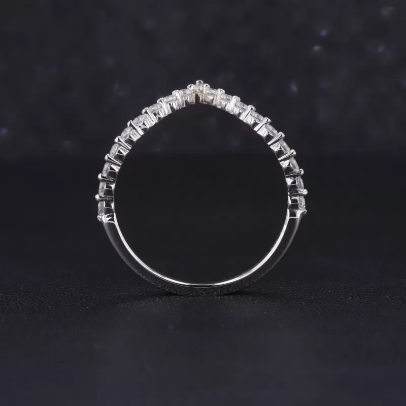 1.5mm Round Brilliant Cut Moissanite 14K White Gold Diamond Ring