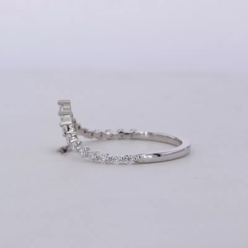 1.5mm Round Brilliant Cut Moissanite 14K White Gold Diamond Ring