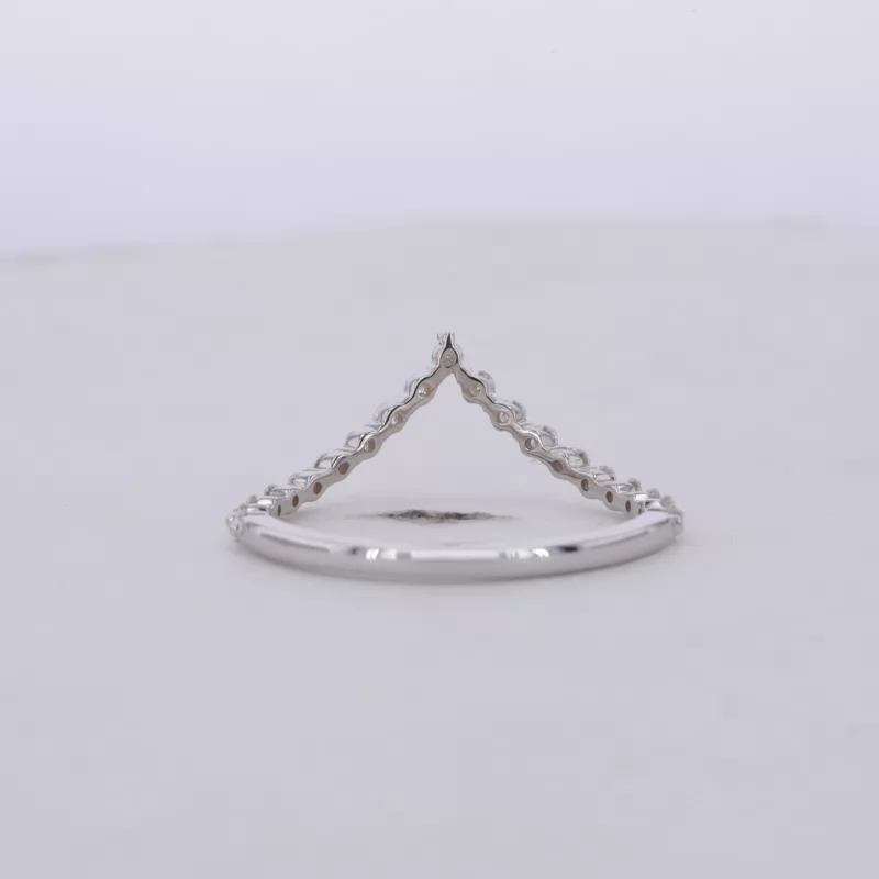 1.5mm Round Brilliant Cut Moissanite 14K White Gold Diamond Ring