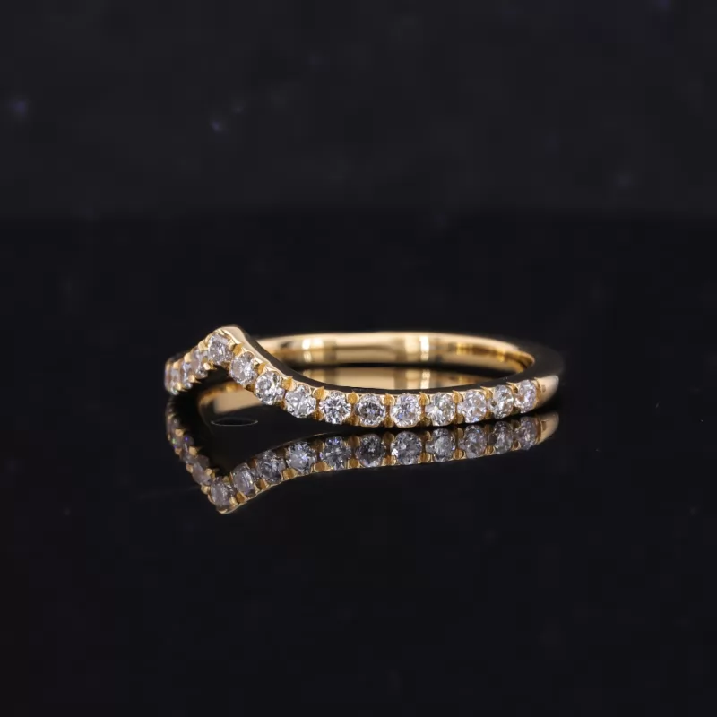 1.6mm Round Brilliant Cut Moissanite 18K Yellow Gold Diamond Ring