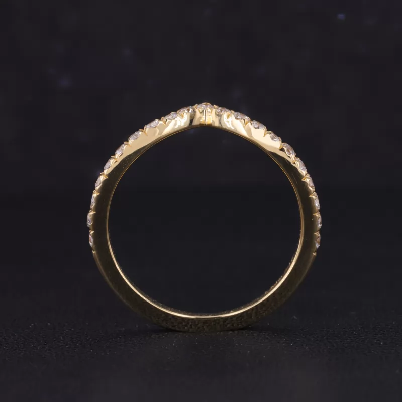 1.6mm Round Brilliant Cut Moissanite 18K Yellow Gold Diamond Ring