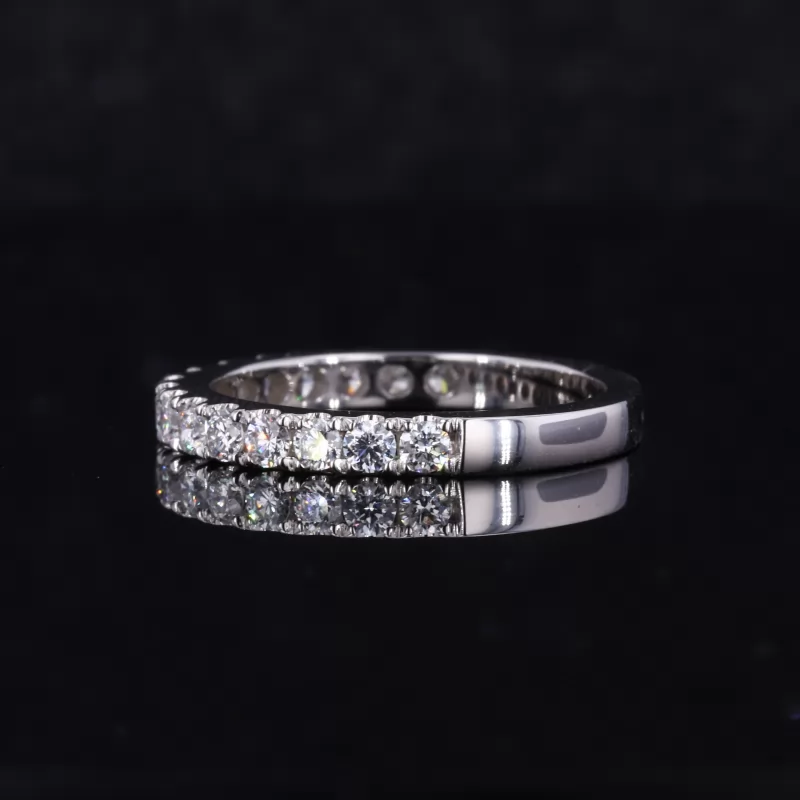 2mm Round Brilliant Cut CVD Lab Grown Diamond 14K White Gold Diamond Ring