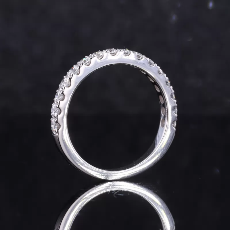 2mm Round Brilliant Cut CVD Lab Grown Diamond 14K White Gold Diamond Ring